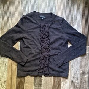 Banana Republic Black Ruffled Cardigan